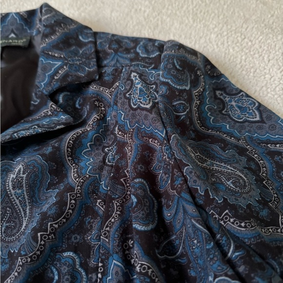 Harve’ Bernard Petites Vintage Black & Blue full zip front jacket w/ hip pockets - Picture 5 of 8